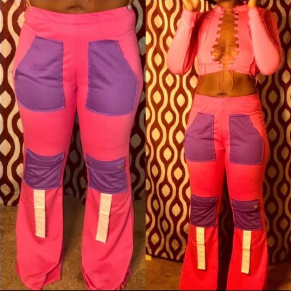 Pink & Purple Flare pants (BRAND NEW)